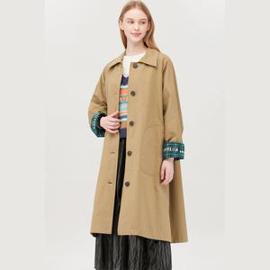 [베네통]체크 블록 트렌치 코트 (BACT01541)