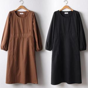 [강물처럼]위쉬몰 DL 스퀘어포켓리본원피스(F622H310) 빅사이즈