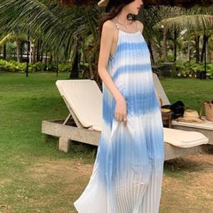 플레어원피스 플리츠원피스 롱원피스 비치웨어 F006786_그라데이션