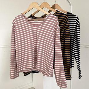 [강물처럼]빅사이즈사랑해요 Q069L310 스윗캔디브이넥줄지티 MO