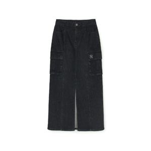 MLB바지 PQJ 3FDSB0251-50BKS 여성 베이직 카고 데님 롱스커트 뉴욕양키스