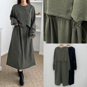 [강물처럼]위쉬몰 GO 레몬볼레로버튼원피스(Q179H311) 빅사이즈