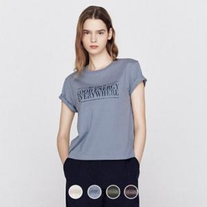 [지오다노]여성 워시드 미니핏 그래픽 반팔 티셔츠 395904/05395904