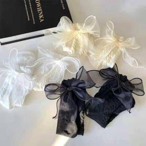 베이직 쉬폰 리본양말 여성 패션양말 발레코어 발목양말