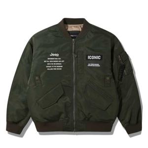 [지프]남여공용 빈티지그래픽 다운 항공점퍼(카키)JQ3JPU255KH