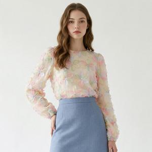 [포커스]컬러풀 플라워 스팽글 블라우스 PBINF6S1BL5131