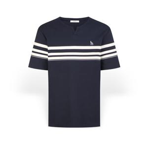 [헤지스] 남성 슬릿넥 컬러블럭 반팔 티셔츠 HZTS6B547N2