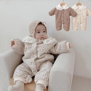 유아우주복 작은꽃레이스카라양털기모아동 우주복205013