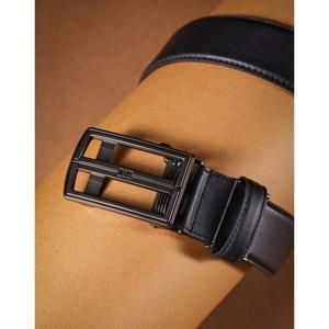 [선물포장출고] [DBBE6E510BK] [DAKS MATT]블랙 남성 소가죽 자동벨트