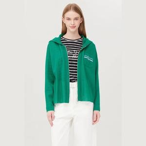 [베네통]백 리본 자카드 후드 집업 가디건 (BAKC13541)