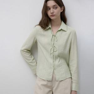 [잇미샤] 26 S S 레이스업 포인트 셔츠 블라우스 ITQ3ZBL800