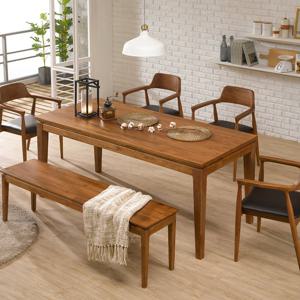 로드퍼니처/밀라노 6인 원목 벤치식탁세트