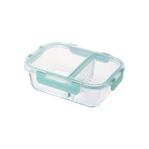 2칸 유리 밀폐용기 직사각 860ml (LLG457)