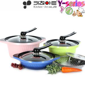 키친아트 세라믹코팅 투톤칼라 주물냄비 Y시리즈 3종B