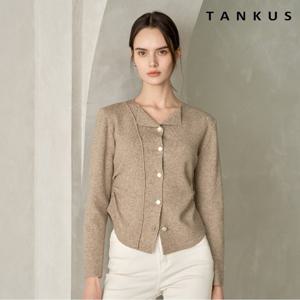 [탱커스]슬림핏 카라 셔링 버튼 가디건 (TY1CD006L0)