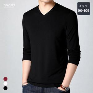 텐제로 간절기 남녀공용 면혼방 브이넥 무지 긴팔티셔츠 3컬러 이너티