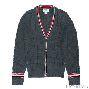 라프리마 톰브라운 케이블 클래식 V넥 가디건 MKC454AY1024-035