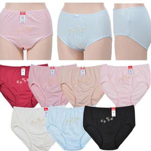 (이노비아)빅사이즈 꽃무늬 자수 순면 삼각팬티 삼각팬티