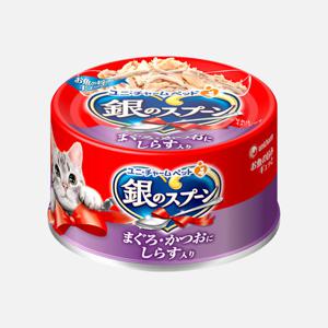 LG유니참 긴노스푼 캔 참치&가다랑어&멸치 70g 고양이 간식