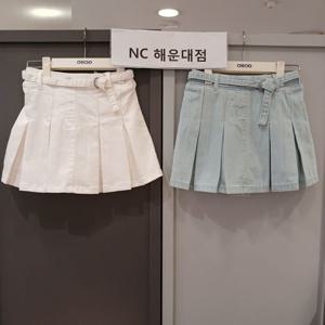 [오후]예쁜 색감~~데님 주름 스커트 OHWH24S51