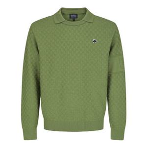 [파리게이츠] (511D3SR204)남성 체크 패턴 칼라 긴팔 니트