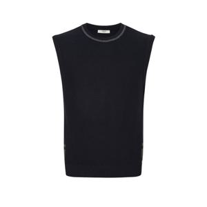 헤지스 골프 24FW 품절임박간절기필수템ONLINE EXCLUSIVE 네이비 남성 인타샤 로고 니트 베스트 HUSW4C920N3