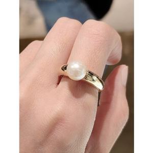 미니골드 14k 볼륨 담수진주 반지 RJUM4060