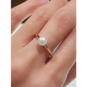 미니골드 14k 버튼 담수 진주 반지 6mm RJUM4057