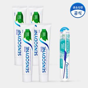 [센소다인] 후레쉬 민감성 치약 100g x4개+[센소다인] (리뉴얼) 딥클린 칫솔 1개