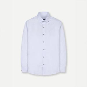 [예작(셔츠)]슬림 자수 와이드 스냅 카라 셔츠 화이트 (YJESUS532)