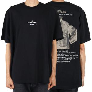 스톤아일랜드 남성 로고 프린팅 반팔티 블랙 K1S152100037 S0091 V0029
