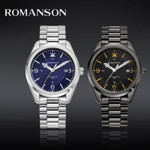 [마션틴트(잡화)][로만손] 본사정품 파일럿 남성 메탈시계 RWAMMM4BF527BKGU0