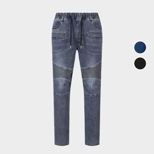 [버커루]남성 슬림핏 바이커진 밴딩 데님팬츠 B255DP269P