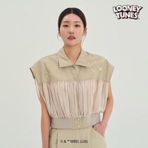 [스팍스]여성 벅스버니 시스루 셔링 조끼 베스트 SP1LJV018