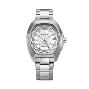 [마션틴트(잡화)][로만손] 악티우스 뉴 GMT 남성 메탈시계 RWAMFM5BS006WHWH0 (38MM)