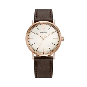 [마션틴트(잡화)][로만손] 카이로스 빈티지 돔 37 남성 가죽시계 RWTLMM5BS001RGWH0