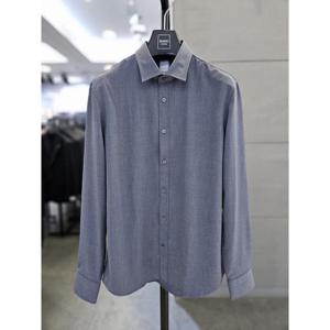 바쏘옴므 세이브존03 바쏘옴므 남자 셔츠 네이비 캐주얼 긴팔 무지 남방 WSAGZ3TD30A