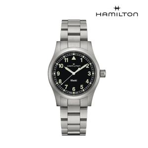 [해밀턴][공식] 해밀턴 카키필드 쿼츠 38mm 블랙 다이얼 브레이슬릿 시계 H69401130