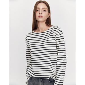 [지오다노] 여자 보트넥 스트라이프 긴팔 티셔츠 05325904