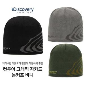 디스커버리 25년 F/W 컨투어 그래픽 자카드 논커프 비니 DXBN6215N