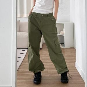 [브이와이][VY] 여자 댄스팀 밑단스토퍼 카고봄바지 와이드팬츠_