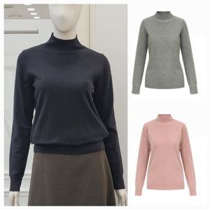 [미니멈]베이직 캐시미어 하프넥니트(MYDGKU9790BK)_IC