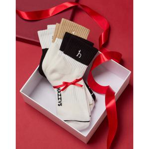 헤지스 골프 여성 25FW 선물추천컬러배색 여성 면혼방 단목양말 3종세트 HWSS5F903OW