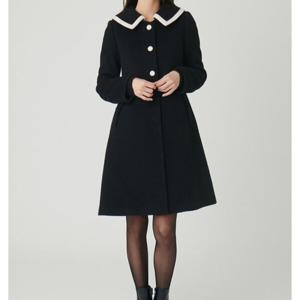 [샤틴]배색콤비 빅카라 모 코트S244M703A_JK