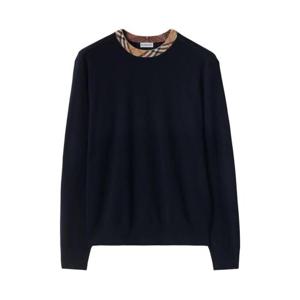 버버리 체크 트리밍 울 스웨터 8113085