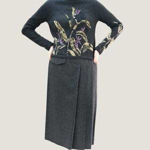 [비꼴리끄(여성)]울 앞 포켓 주름 스커트 B254WK2060