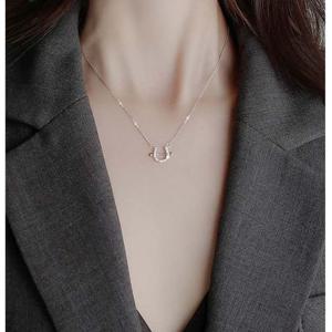 써지컬스틸 큐빅 말발굽 목걸이 3컬러