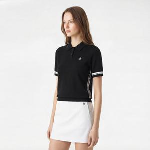 [먼싱웨어]여성 시그니처 라운드 반팔 티셔츠 블랙 MR122LTS13