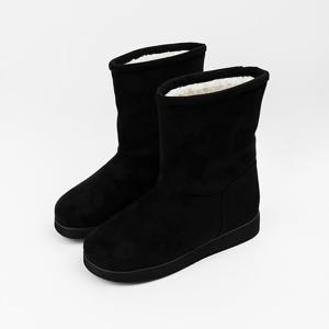 [신난다슈] 여성 앵클부츠 3cm 여자 방한 미들 앵글 털 부츠 뽀글이 퍼 스웨이드 TMZ253143 블랙