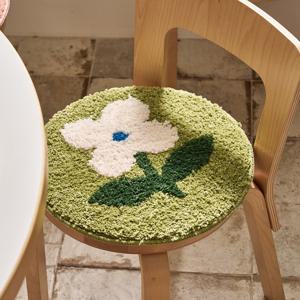 [모던하우스] L 터프팅 미니러그 겸 방석 그린 플라워 D35